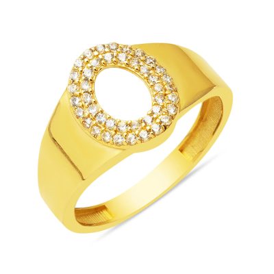 Sarı Or O Lettrei 14 Carats Femme Bague