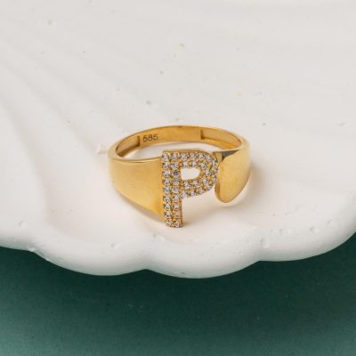 14K P Letter Women's Gold Ring - 14K - 2.54g - EZ Gold
