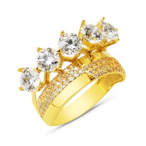 Design with Wedding Band Five-Stone 14 Karat Gold Ring