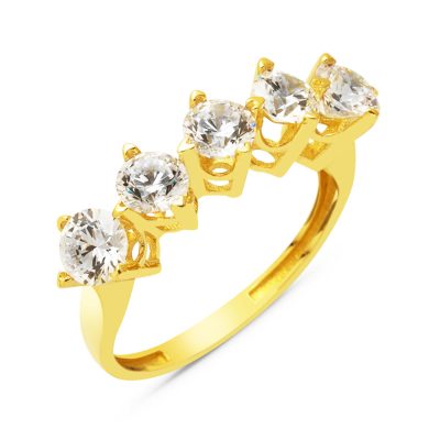 14K U Design Five-Stone Gold Ring