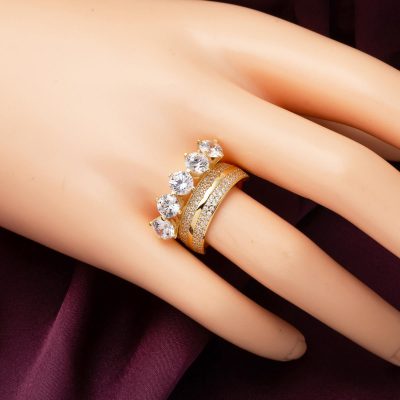 14K with Wedding Band Five-Stone Women's Gold Ring - 14K - 4.75g - EZ Gold