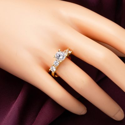 Solitaire à Design Beş Pierre 14 Carats Or Bague - 14K - 3.32g - EZ Gold
