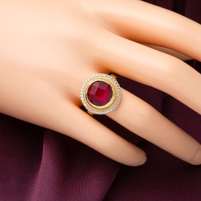 Red with Stones Gold Hürrem Sultan Yüzüğü 14K - 14K - 5.35g - EZ Gold