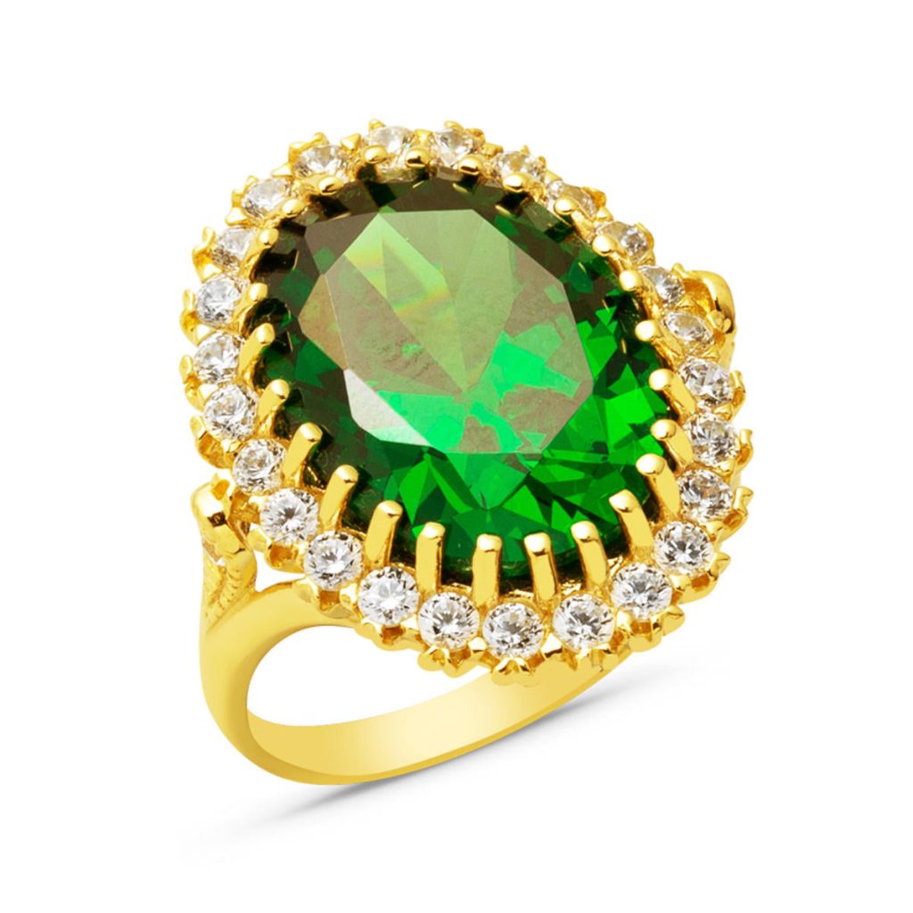 14 Karat Green with Stones Gold Hürrem Sultan Yüzüğü
