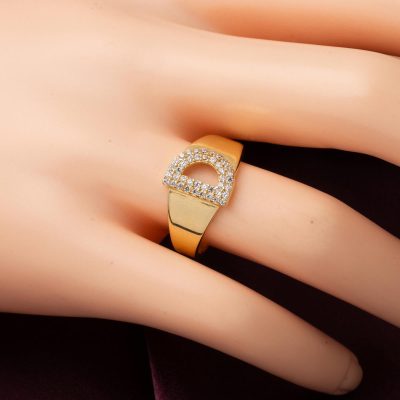 D Letter 14K Yellow Gold Ring - 14K - 2.4g - EZ Gold