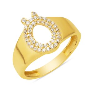 Ö Baş Lettrei 14 Carats Or Bague