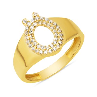 Ö Baş Letteri 14K Gold Ring