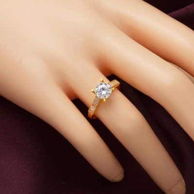 Baguette Designed 22K Solitaire Gold Ring - 22K - 3.09g - EZ Gold