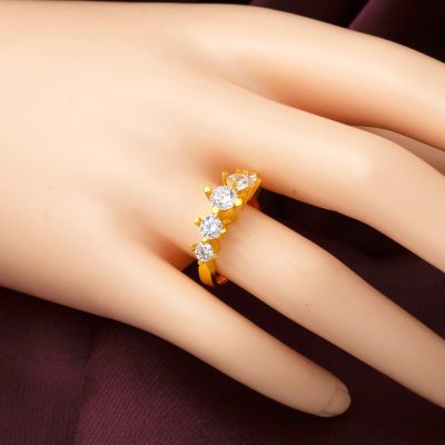 22 Carats Asansör Model Cinq Pierres Or Bague - 22K - 5.2g - EZ Gold