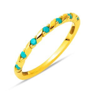 Firuze with Stones Twist 22 Karat Ring Gold