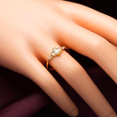 Baguette avec Pierres 22 Carats Design Or Bague - 22K - 2.32g - EZ Gold