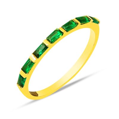 Vert avec Pierres Demi Tur 22 Carats Or Bague