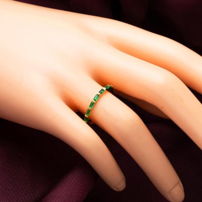 Vert avec Pierres Demi Tur  22 Carats Or Bague - 22K - 1.86g - EZ Gold