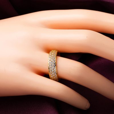14 Ayar Tamtur Taşlı Alyans Yüzük - 14K - 4.5g - EZ Gold
