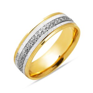 İçi Bombeli 14 Carats Femme Or Alliance Bague