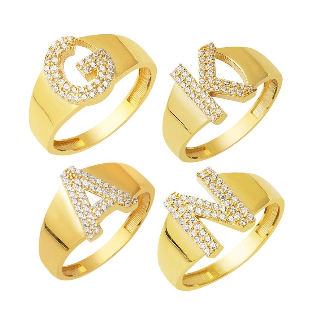 14 Karat Gold Letter Ring (Bütün Letterler Üretilir)