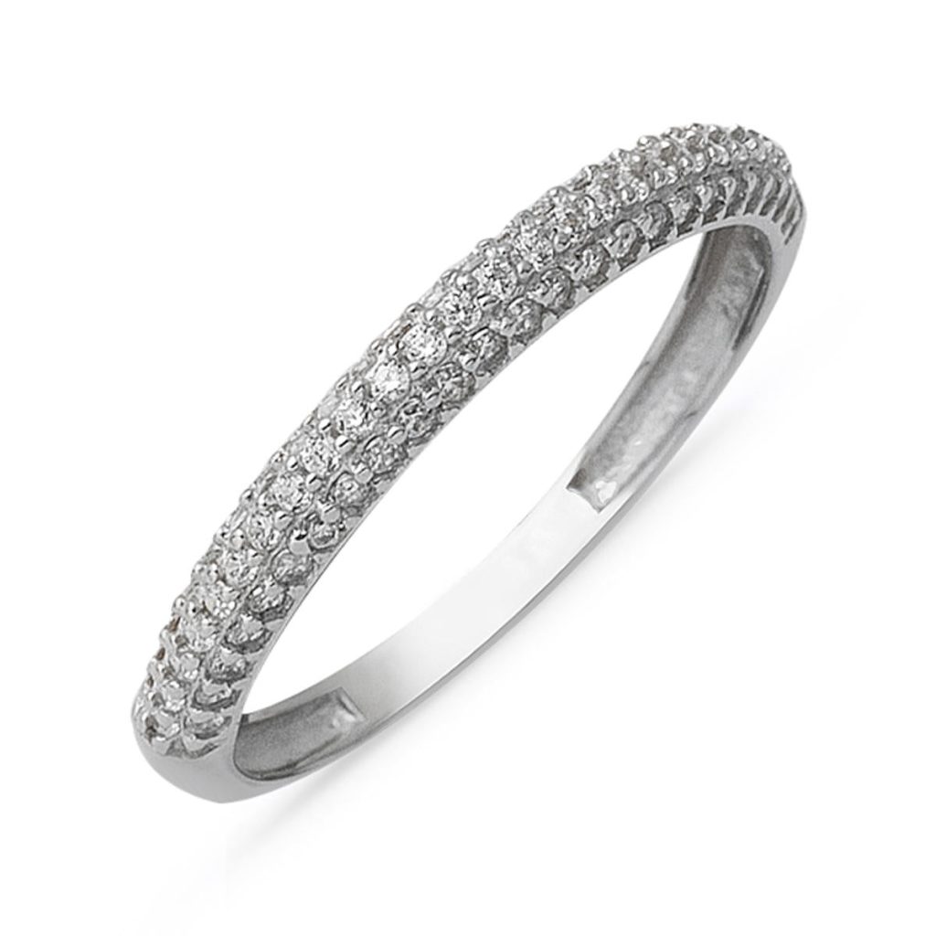 14 Karat White Gold Half-Turn Ring