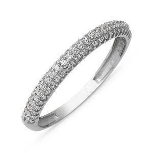 14 Karat White Gold Half-Turn Ring