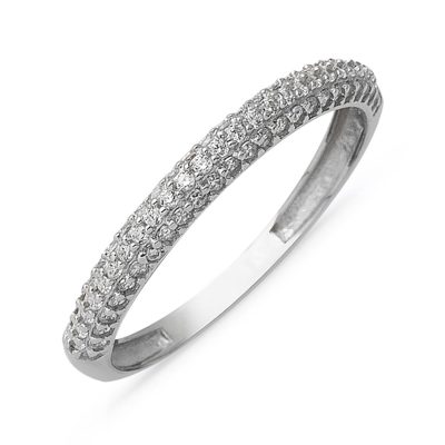 14K White Gold Half-Turn Ring