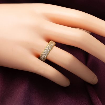 Tamtur Sıra Taşlı 14 Ayar Altın Yüzük - 14K - 4.5g - EZ Gold