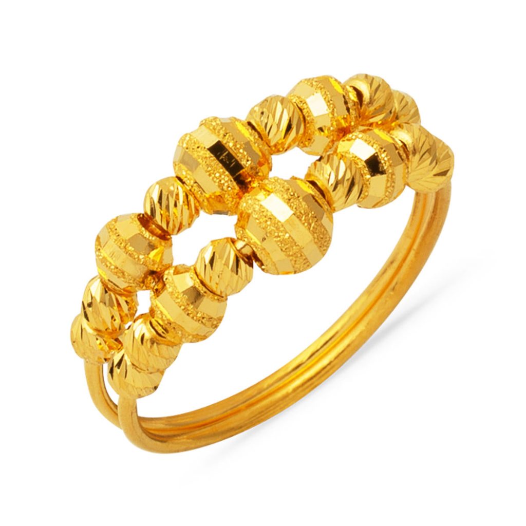 22 Karat İki Row Kalemli Ball Gold Ring