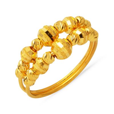 22K İki Row Kalemli Doric Gold Ring