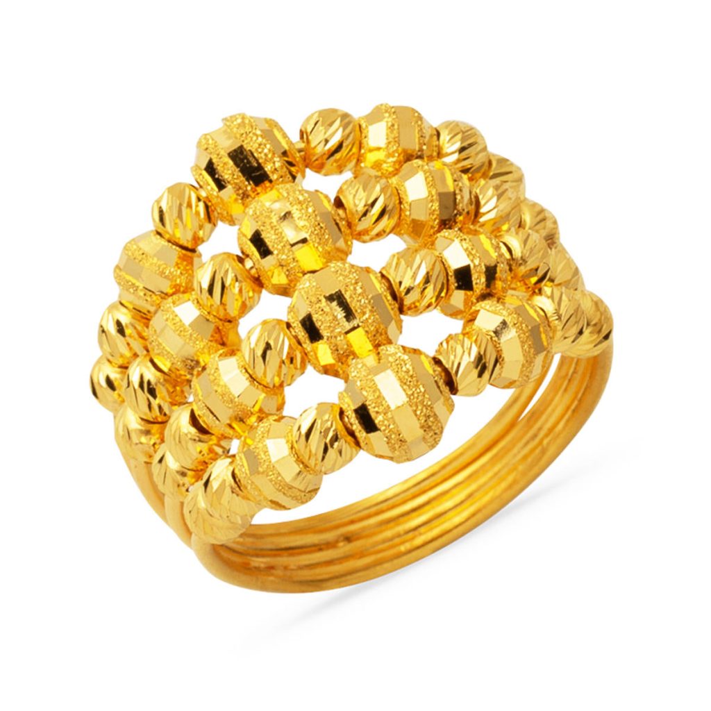 22 Carats Dört Rangs Kalemli Boules Or Bague