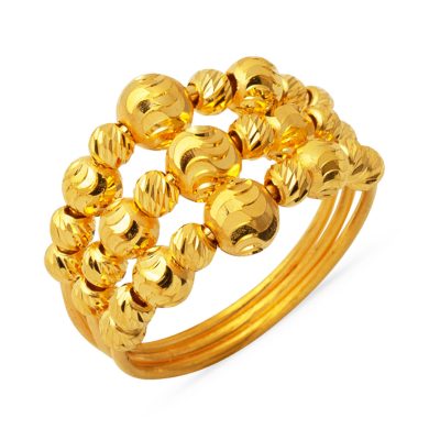 3 Row Doric Kaburga 22K Gold Ring