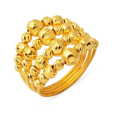 4 Rang Dorique Kaburga 22 Carats Or Bague
