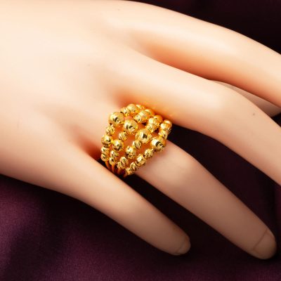 4 Rang Dorique Kaburga 22 Carats Or Bague - 22K - 7.59g - EZ Gold
