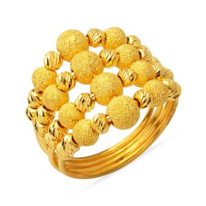4 Rangs Kumlu Boules Boules 22 Carats Or Bague