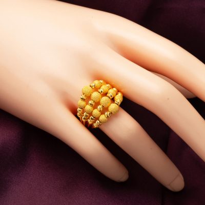 4 Rang Kumlu Dorique à Boules 22 Carats Or Bague - 22K - 8.62g - EZ Gold