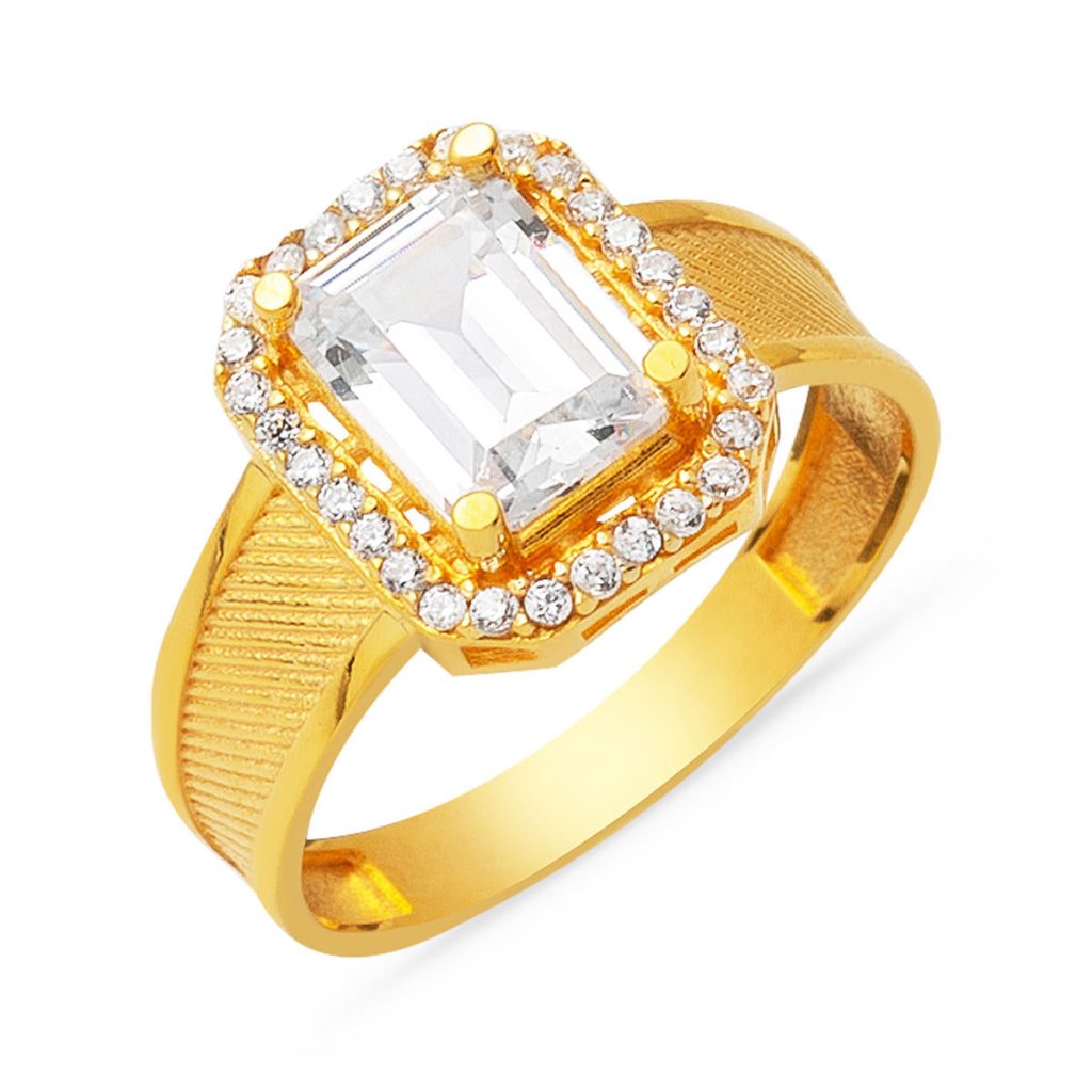 Woven Model 22 Karat Baguette Gold Ring
