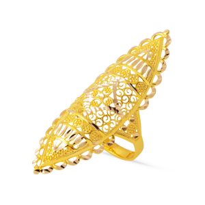 14 Karat İşlemeli Mekik Gold Ring