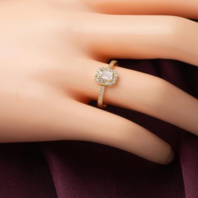 Baguette avec Pierres Or Bague - 14K - 1.15g - EZ Gold