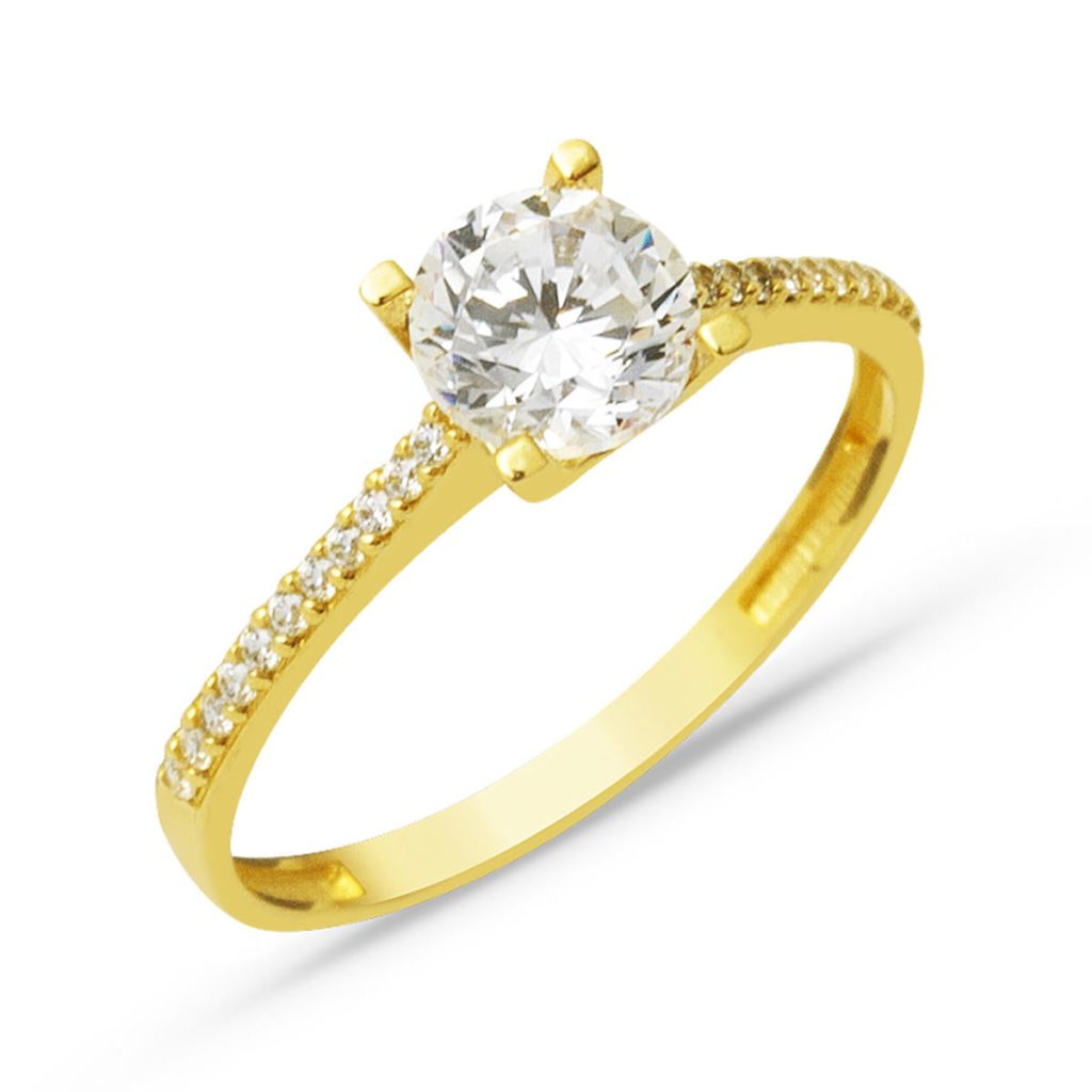Solitaire 14 Karat Yellow Gold Ring