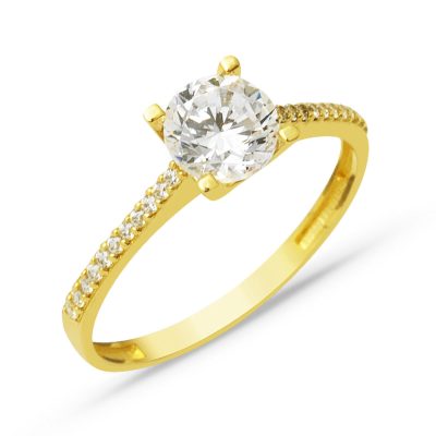 Solitaire 14K Yellow Gold Ring