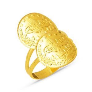 2 Quarter Reşatlı 22 Karat Gold Ring