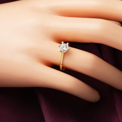 6 Settinglı Solitaire 14K Gold Ring - 14K - 2.15g - EZ Gold