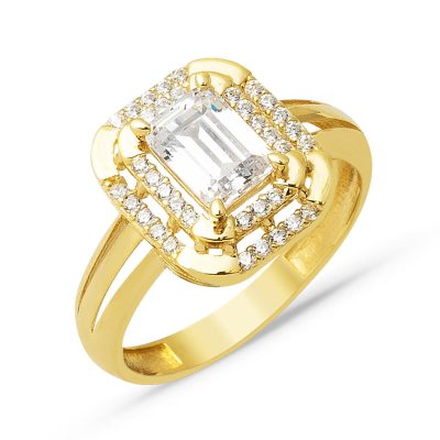 Özel Design Baguette 14K Gold Ring