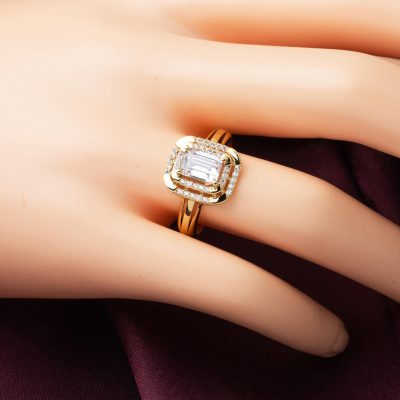 Özel Design Baguette 14K Gold Ring - 14K - 2.87g - EZ Gold