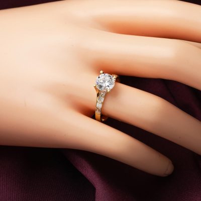 Özel Tasarım 14 Ayar Tektaş Altın Yüzük - 14K - 2.48g - EZ Gold