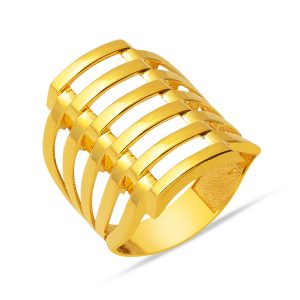 6 Rangs Kaburga 22 Carats Or Bague