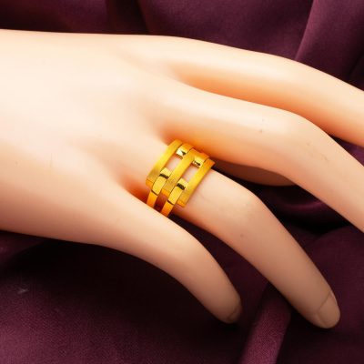 22K Üç Row Kaburga Gold Ring - 22K - 6.44g - EZ Gold