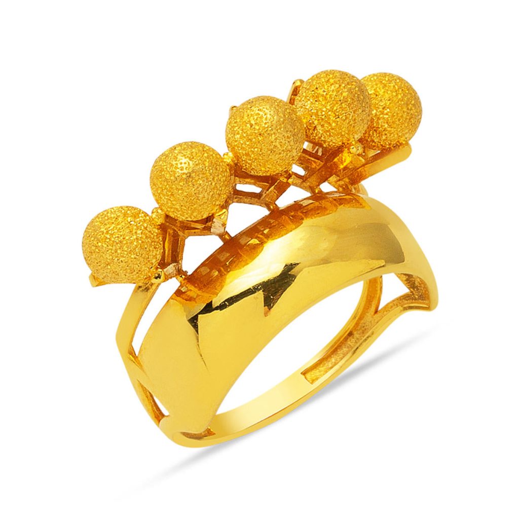 with Wedding Band Ball 22 Karat Gold Ring