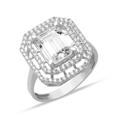 14K White Gold Baguette Ring