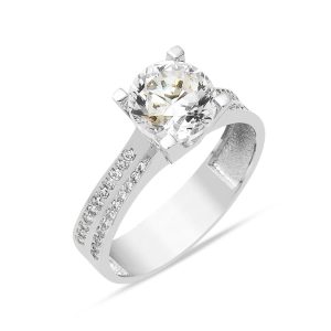 14 Karat White Gold Solitaire Ring