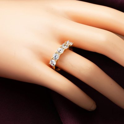 Sarı Altın 14 Ayar Beştaş Yüzük - 14K - 2.68g - EZ Gold