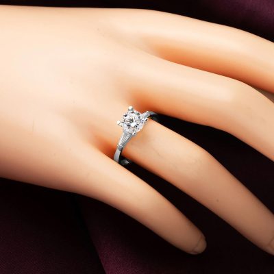 Baget Taşlı Tektaş 14 Ayar Altın Yüzük - 14K - 2.61g - EZ Gold