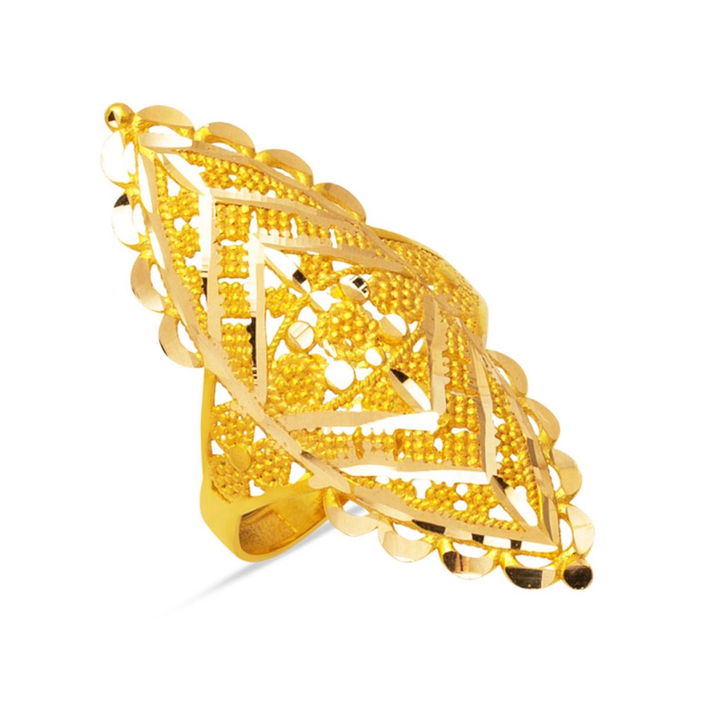 Jaune Or Hint İşi 14 Carats Bague